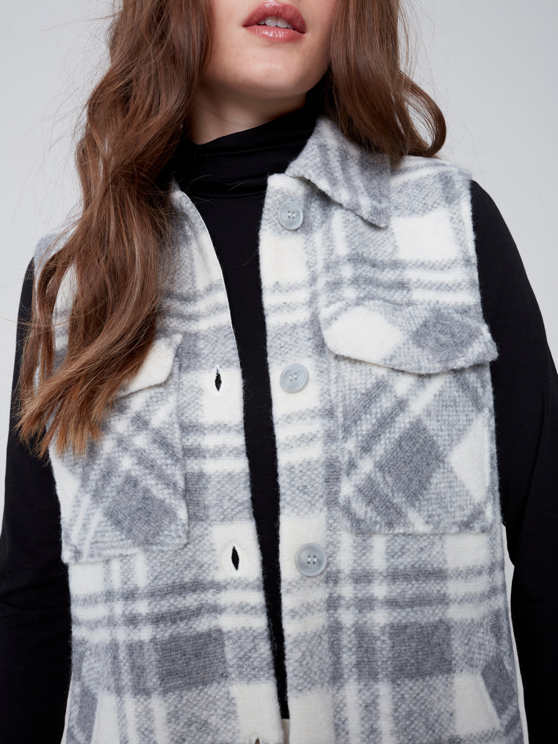 Button Front Collared Vest C6258/174B