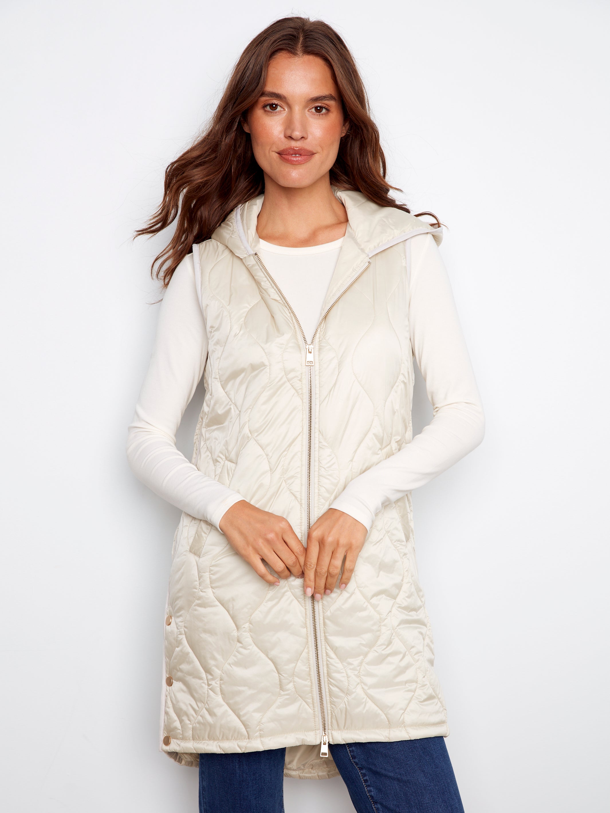 Pearlized Puffer Vest C6365/135B