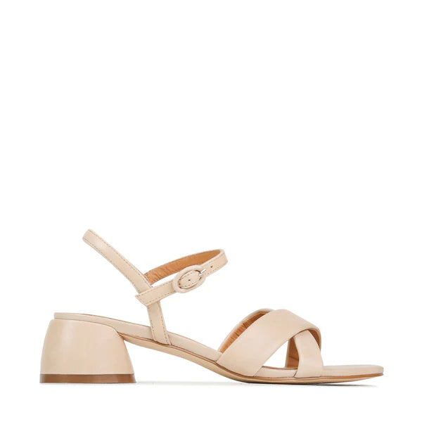 FIROA LEATHER BLOCK HEEL SANDALS