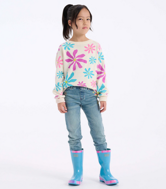 Groovy Floral Pullover Sweater GFK1671