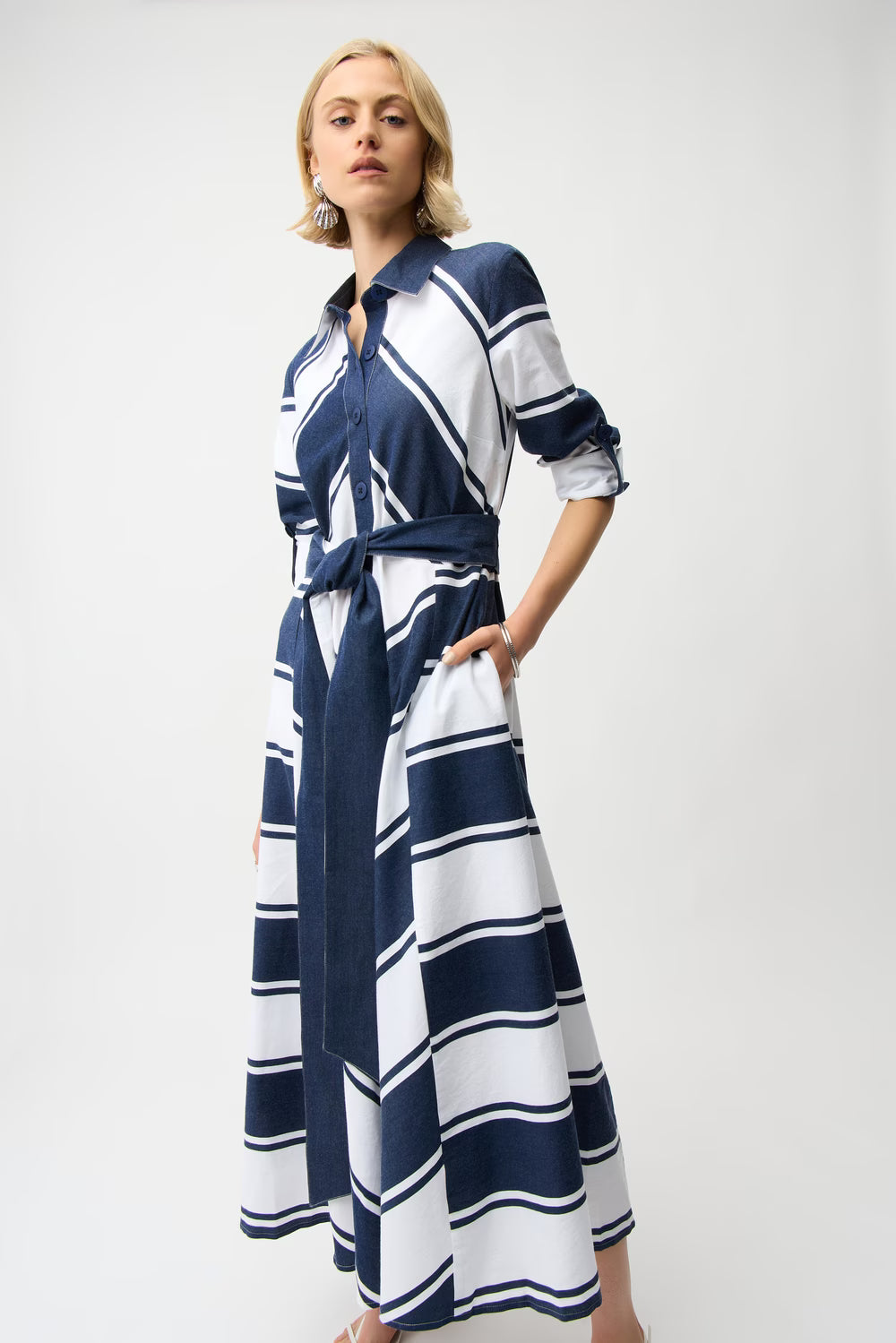 Casual Striped Maxi Dress Style 261936T