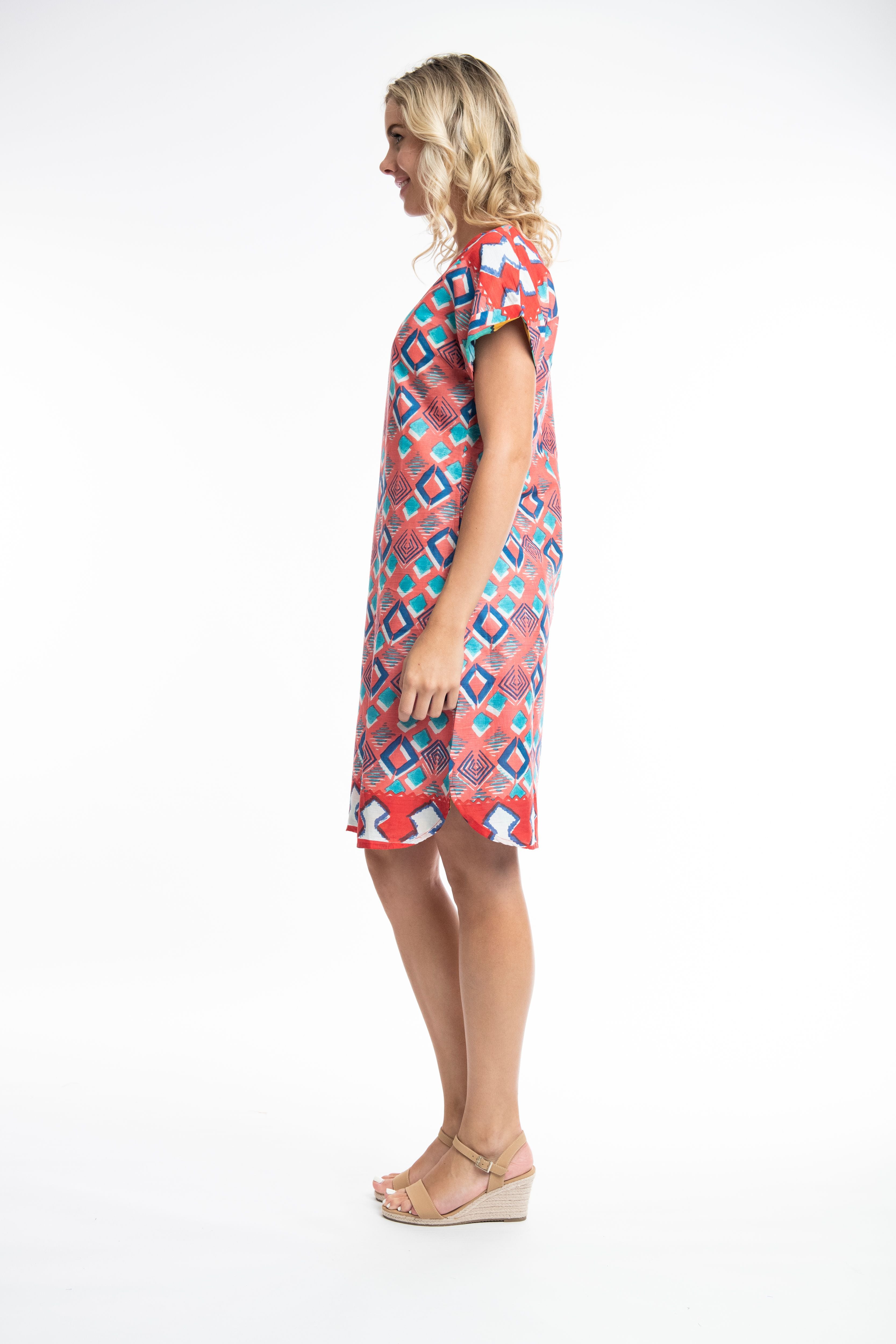 Zio Red Reversible Shift Dress 41018