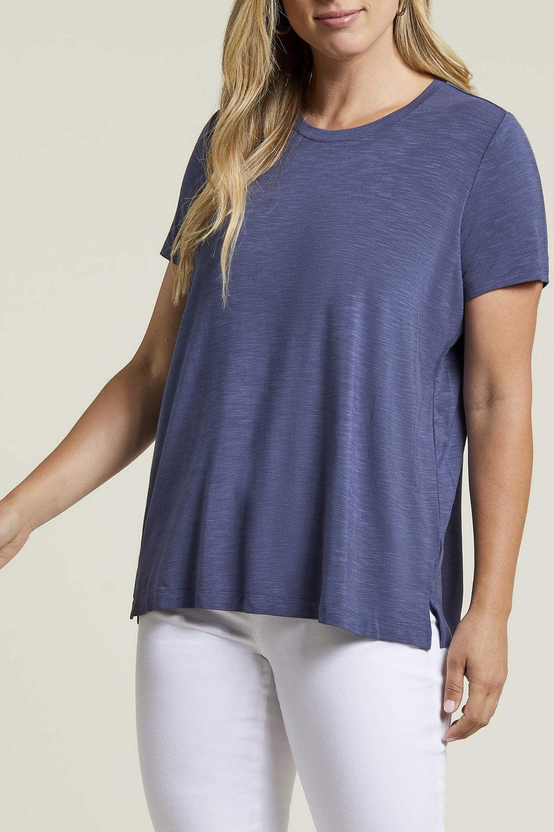 Scoop Neck Top With Back Pleats 1283O