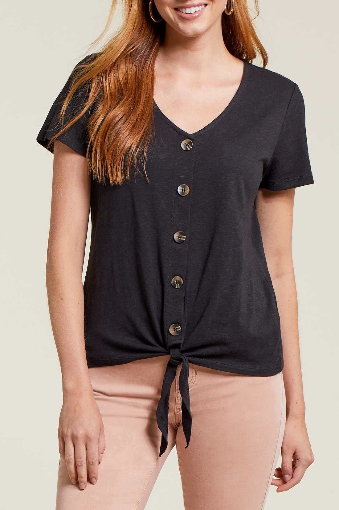 V Neck Top With Buttons 1326O