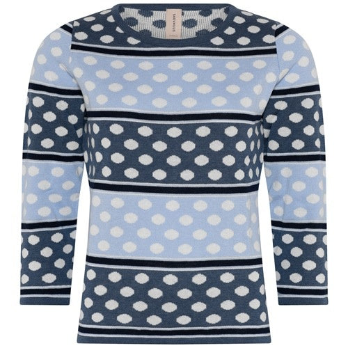 Dot Jaguard Crew Neck Sweater 3074