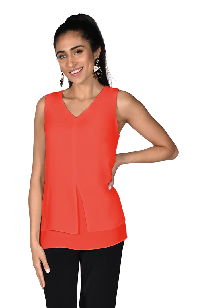 Sleeveless Woven Top Style 214326, More Colors Available