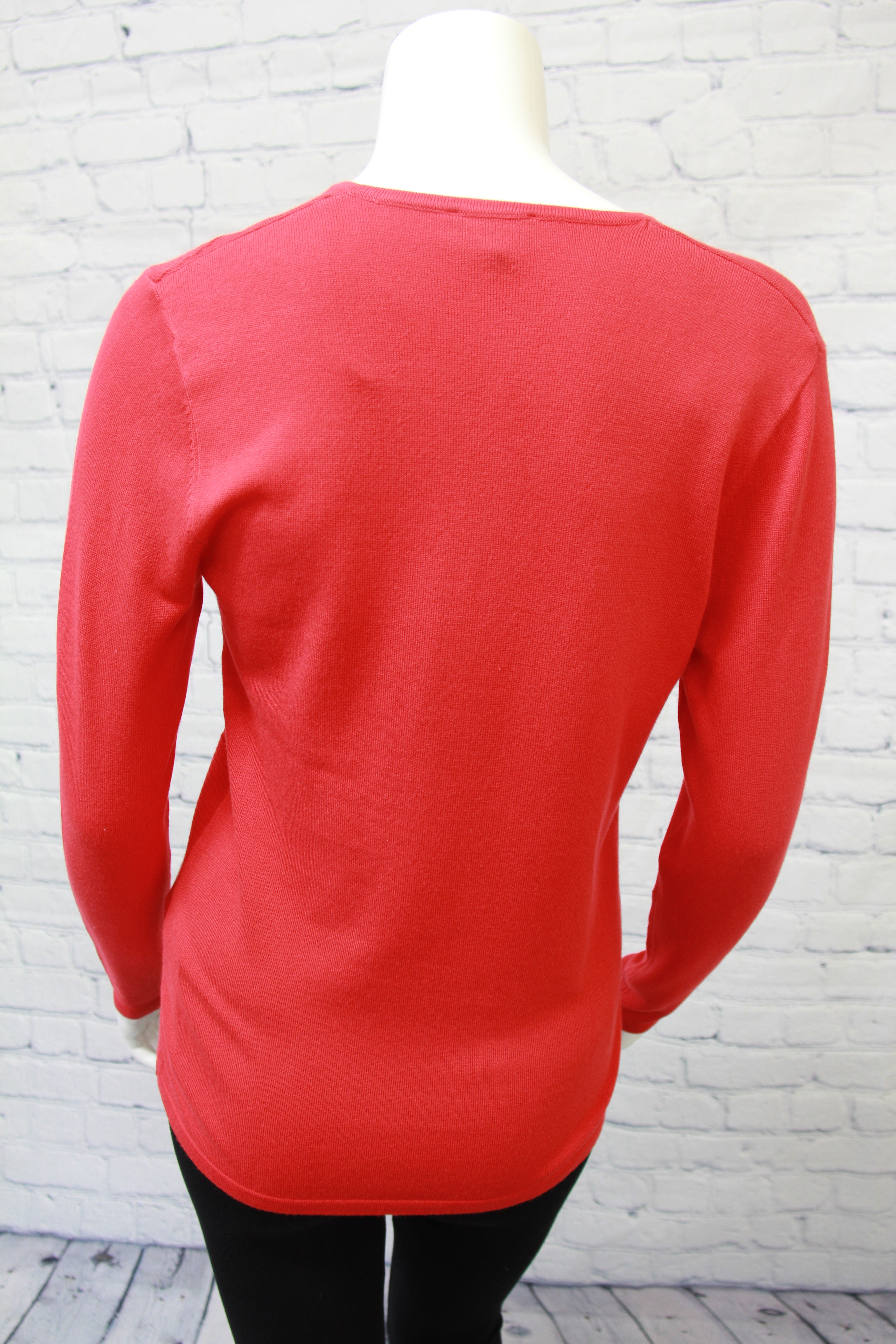 V-Neck Sweater Sequins Red