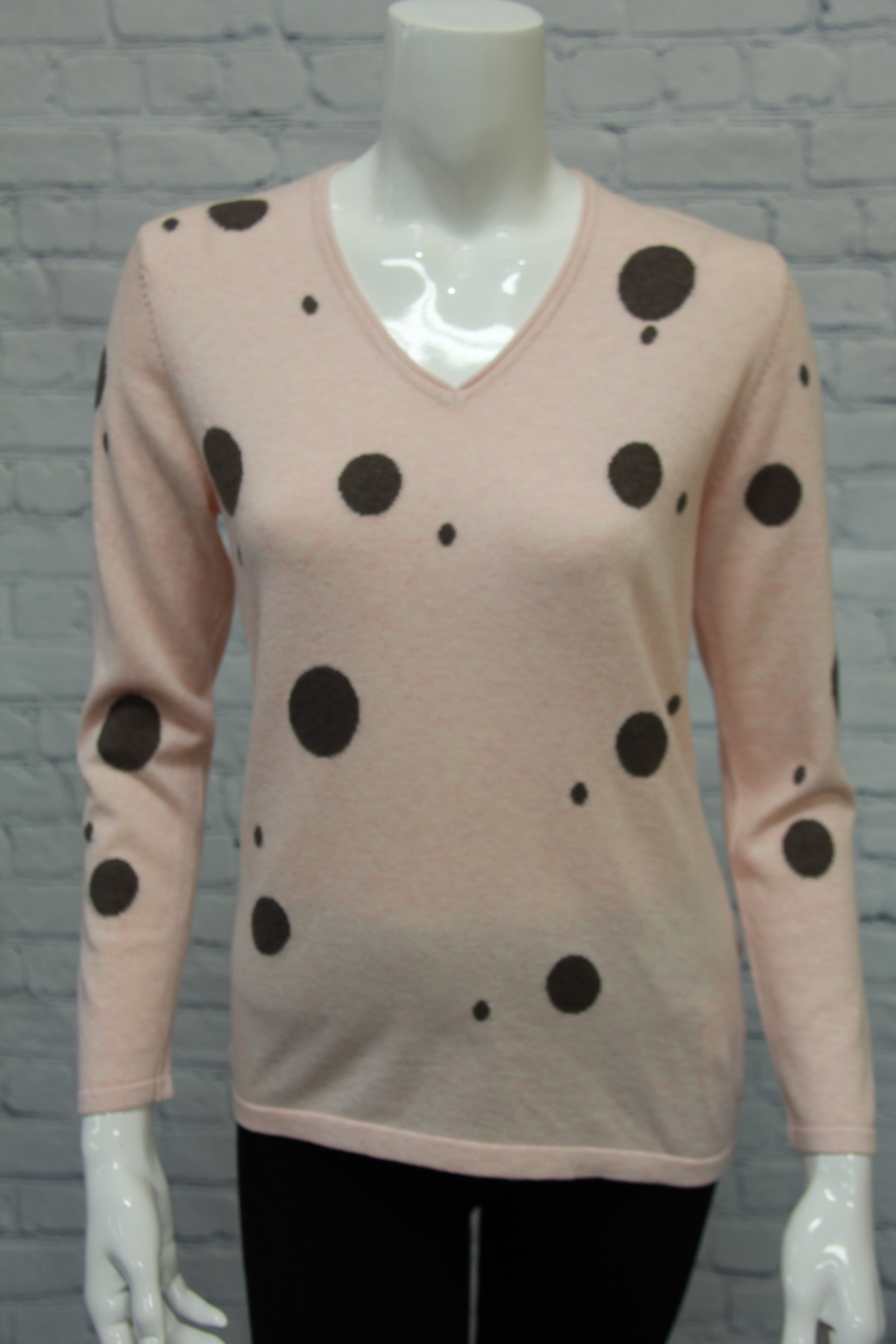 V-Neck Sweater Polka Dot