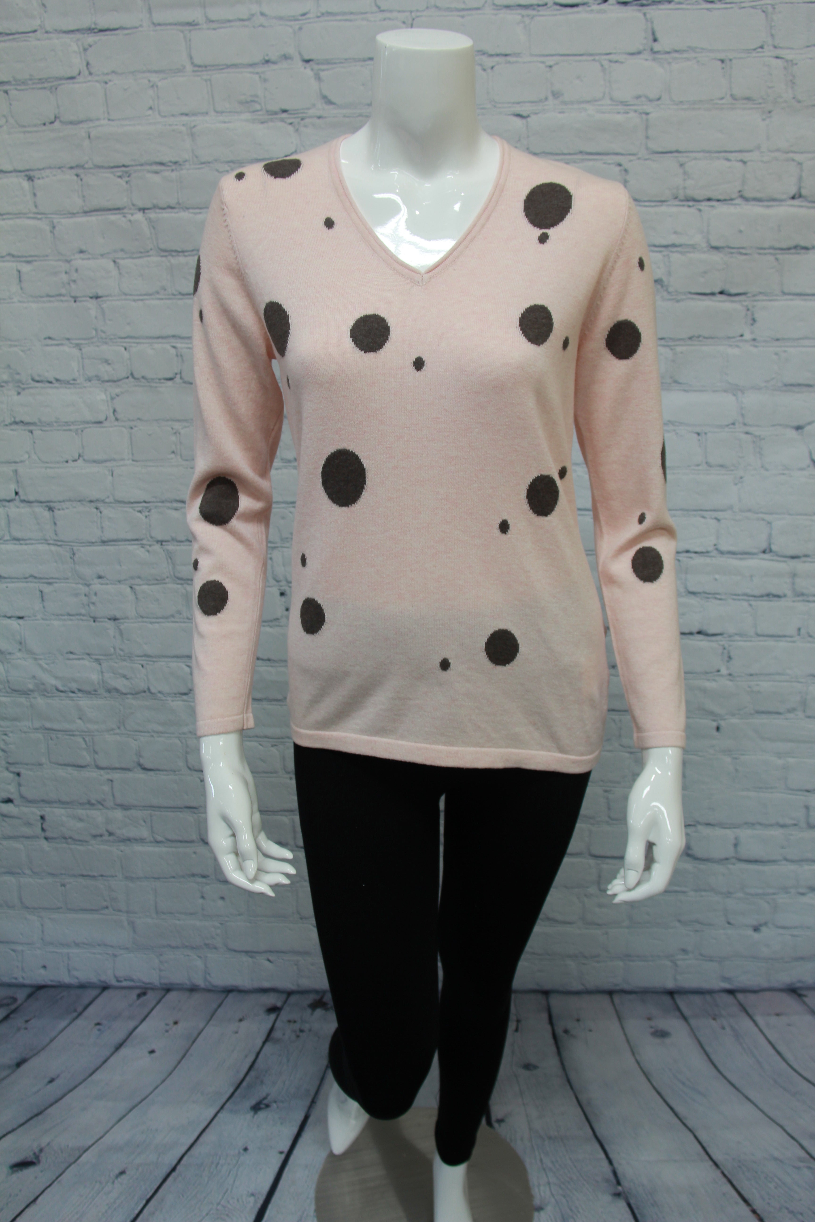 V-Neck Sweater Polka Dot