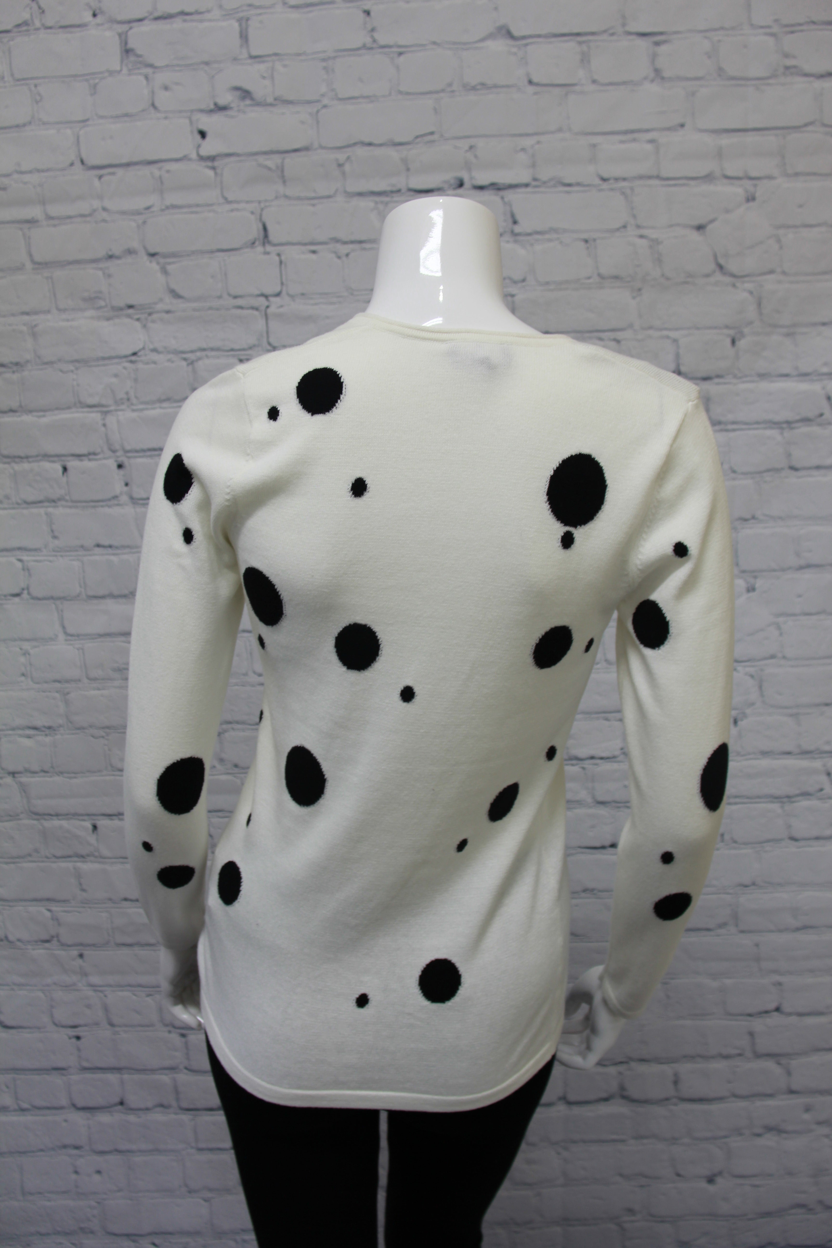 V-Neck Sweater Polka Dot