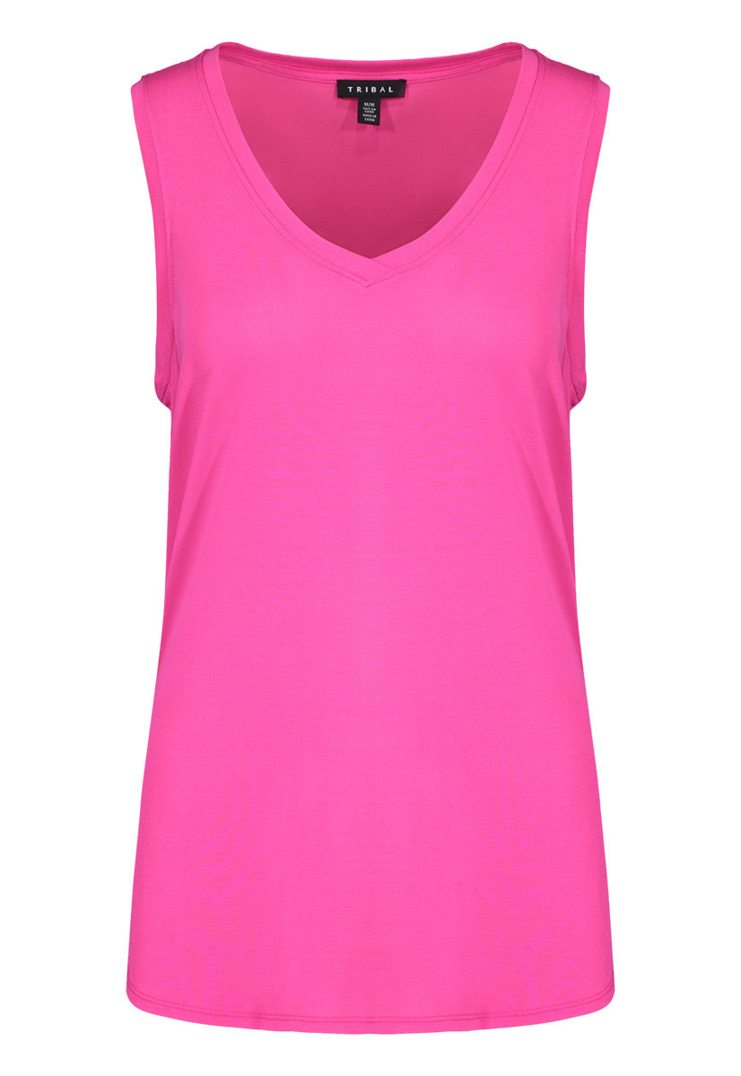 V Neck Tank With Side Slit *COLOURS*