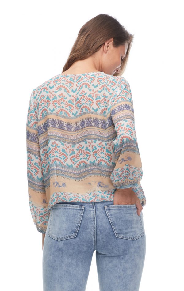 Pretty Print-Mix 7/8 Sleeve Blouse