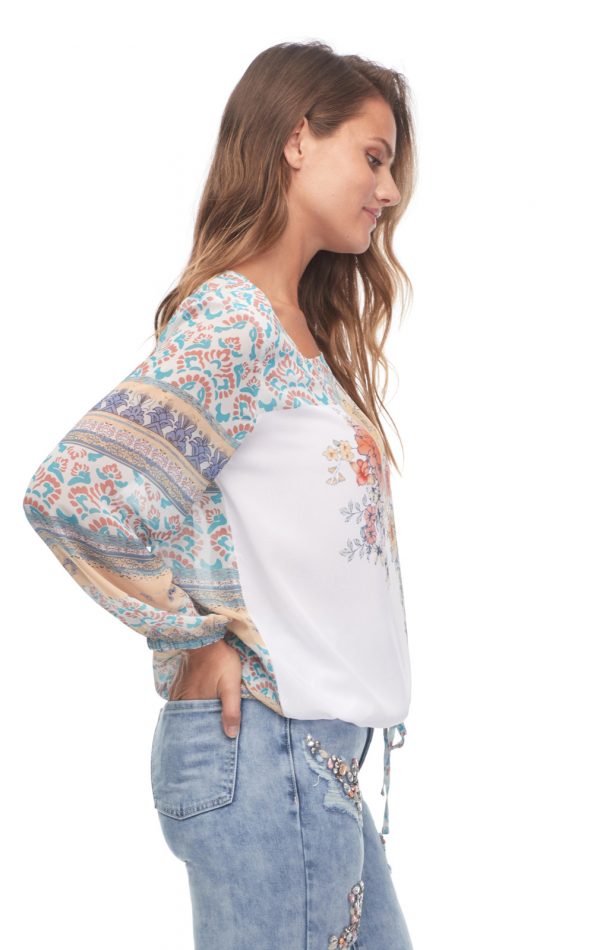 Pretty Print-Mix 7/8 Sleeve Blouse