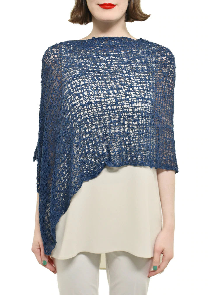 Knitted Popcorn Poncho AF1901