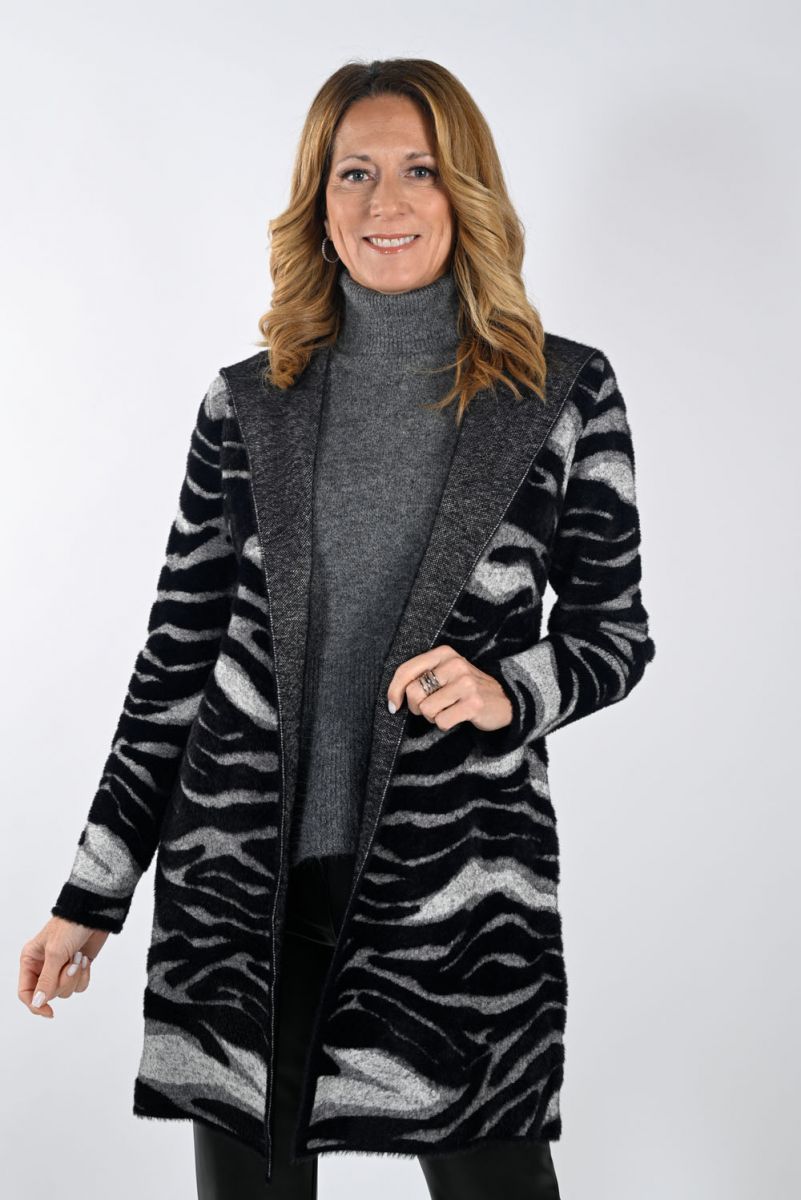 Zebra Print Cardigan Style 233841