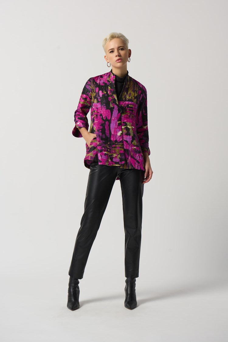 Abstract Print Trapeze Jacket 233192