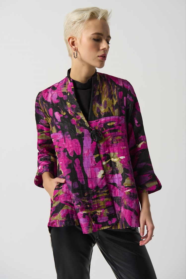 Abstract Print Trapeze Jacket 233192