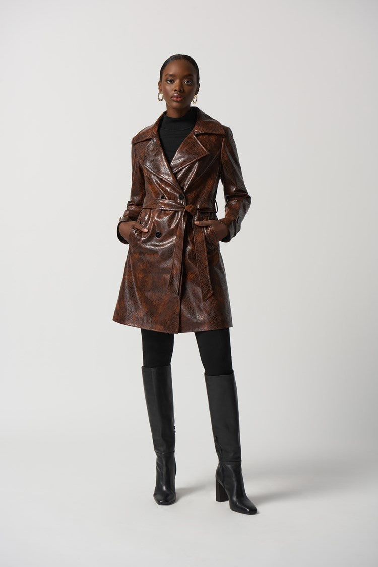 Faux Leather Coat 233973