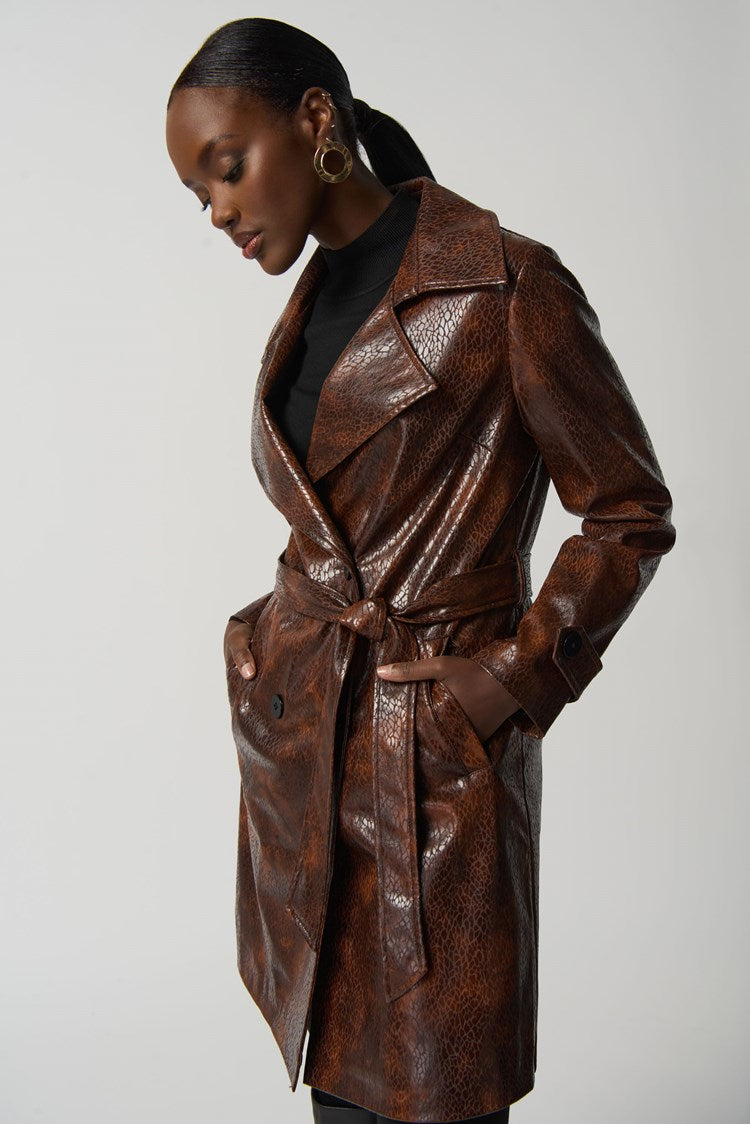 Faux Leather Coat 233973