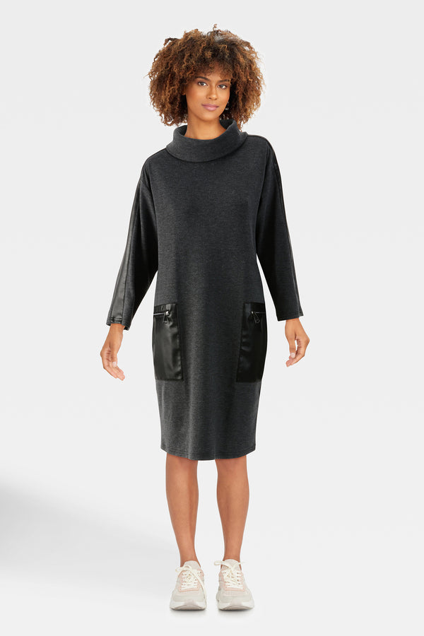Funnel Neck Sweater Dress 233262