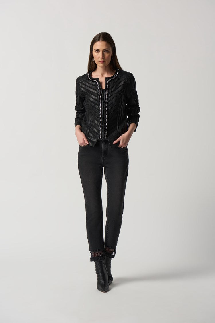 Faux-Leather and Mesh Jacket 233962