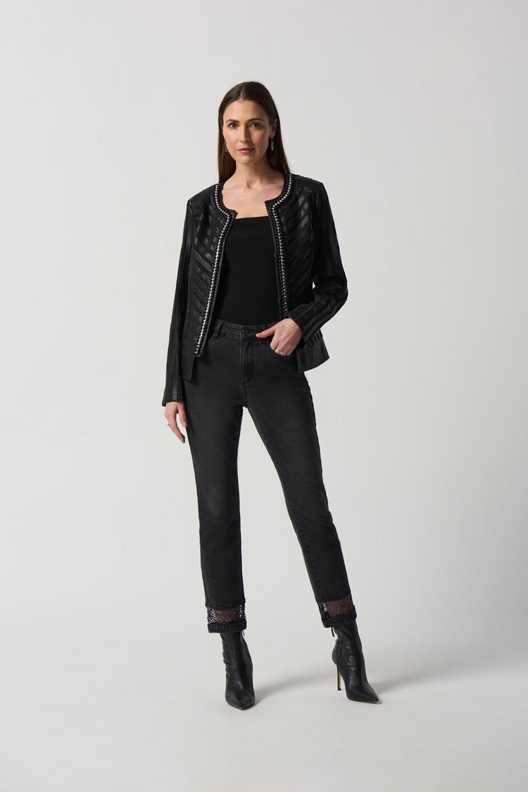 Faux-Leather and Mesh Jacket 233962