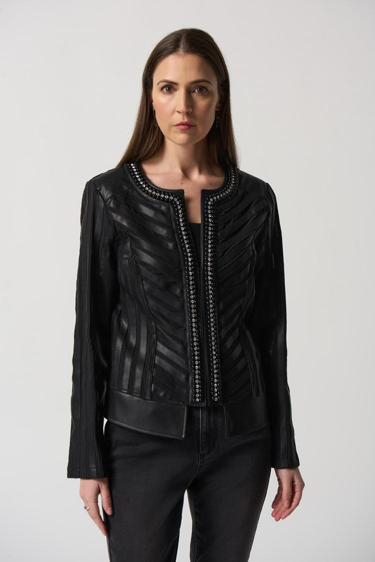 Faux-Leather and Mesh Jacket 233962
