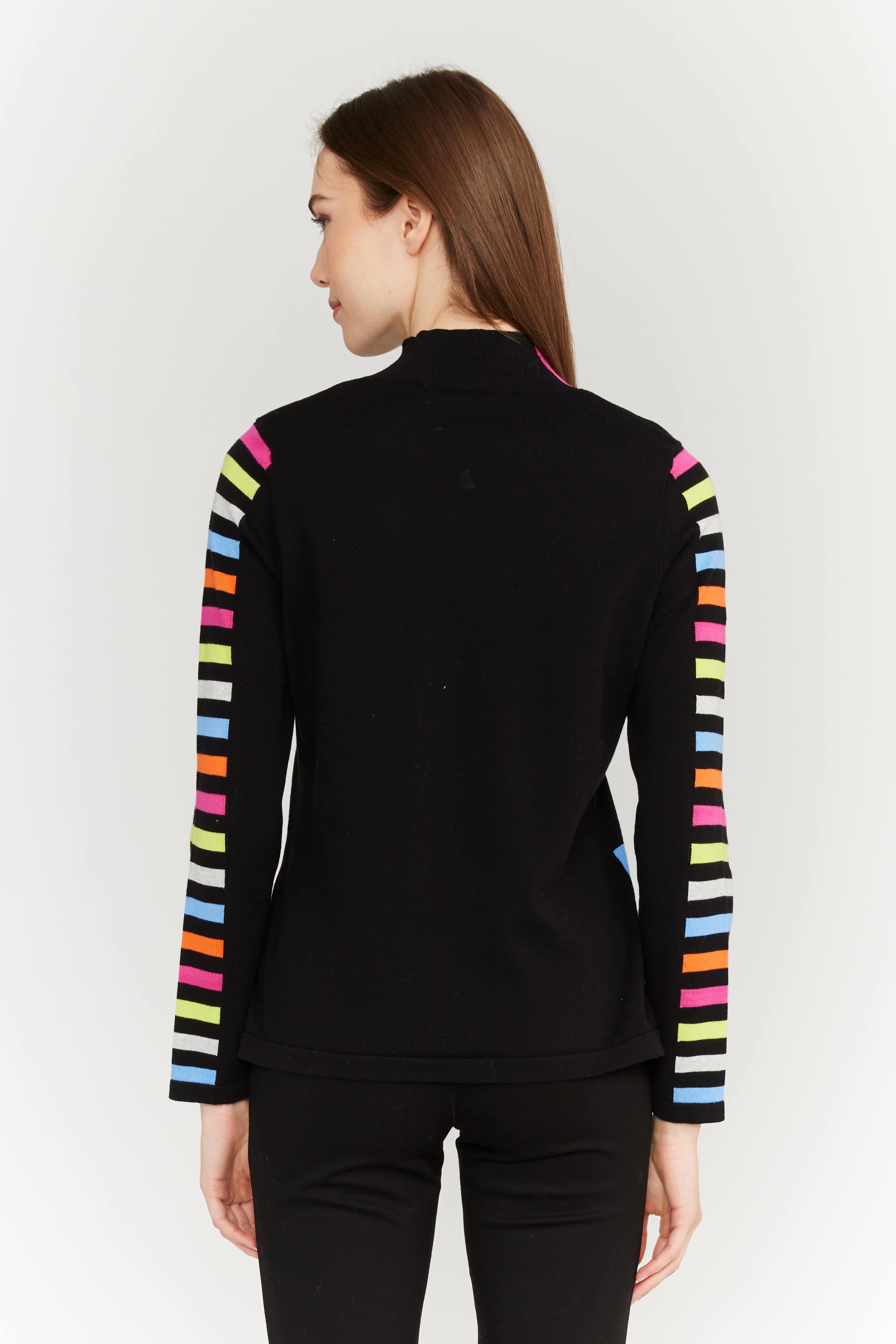 Striped Sleeve Sweater Style Ew31075