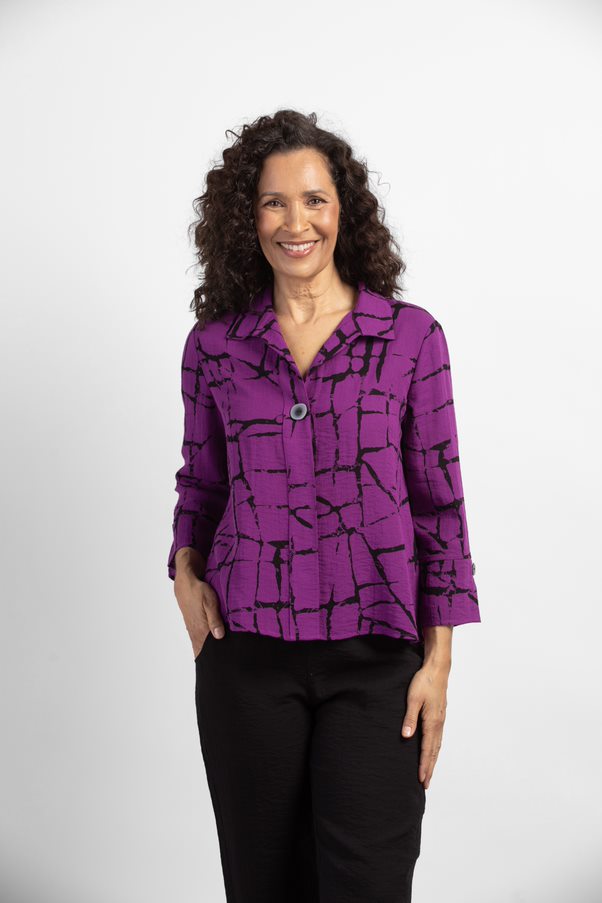 Crackle Hidden Placket Shirt 38411