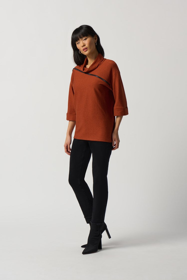 Cowl-Collar Boxy Sweater 233126