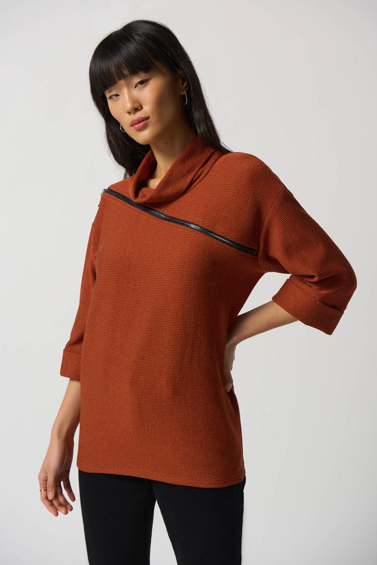 Cowl-Collar Boxy Sweater 233126