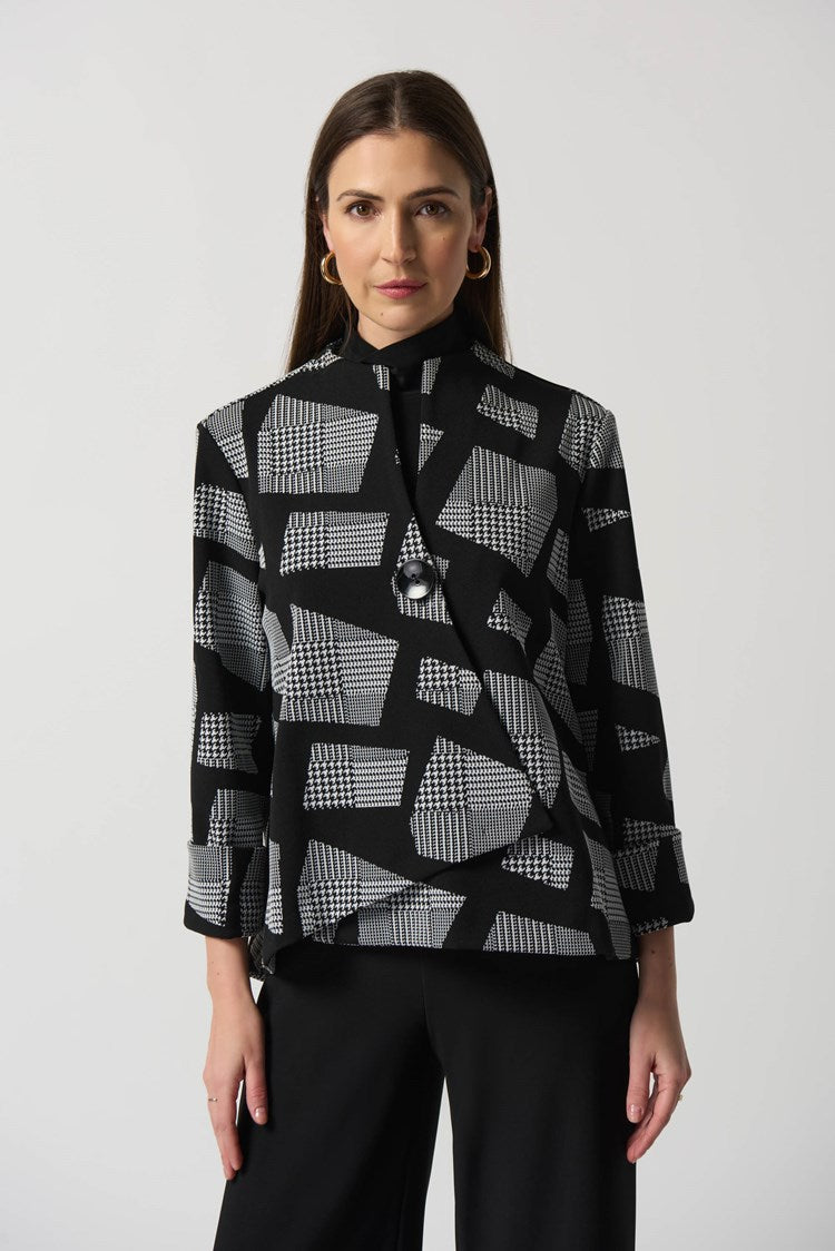 Abstract Knit Swing Jacket 233169