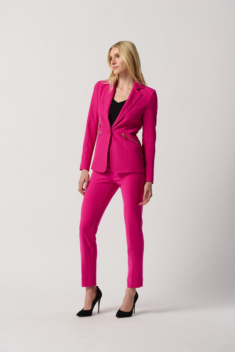 Woven Blazer With Zippered Pockets 234929