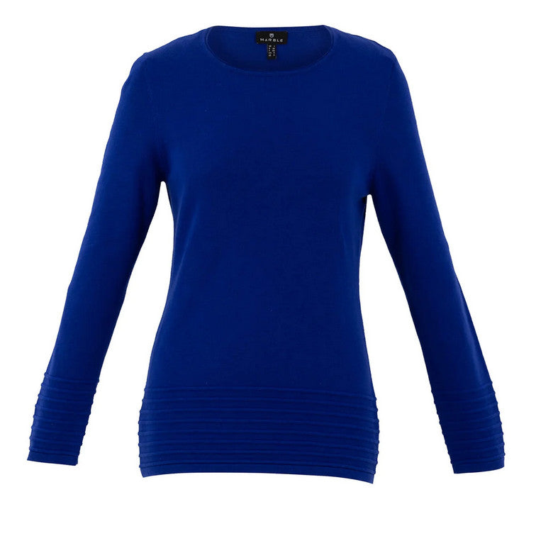 Ribbed Detail Round Neck Sweater 6377