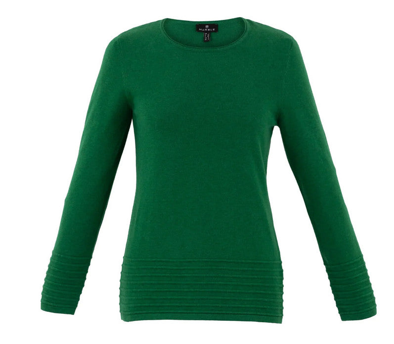 Ribbed Detail Round Neck Sweater 6377