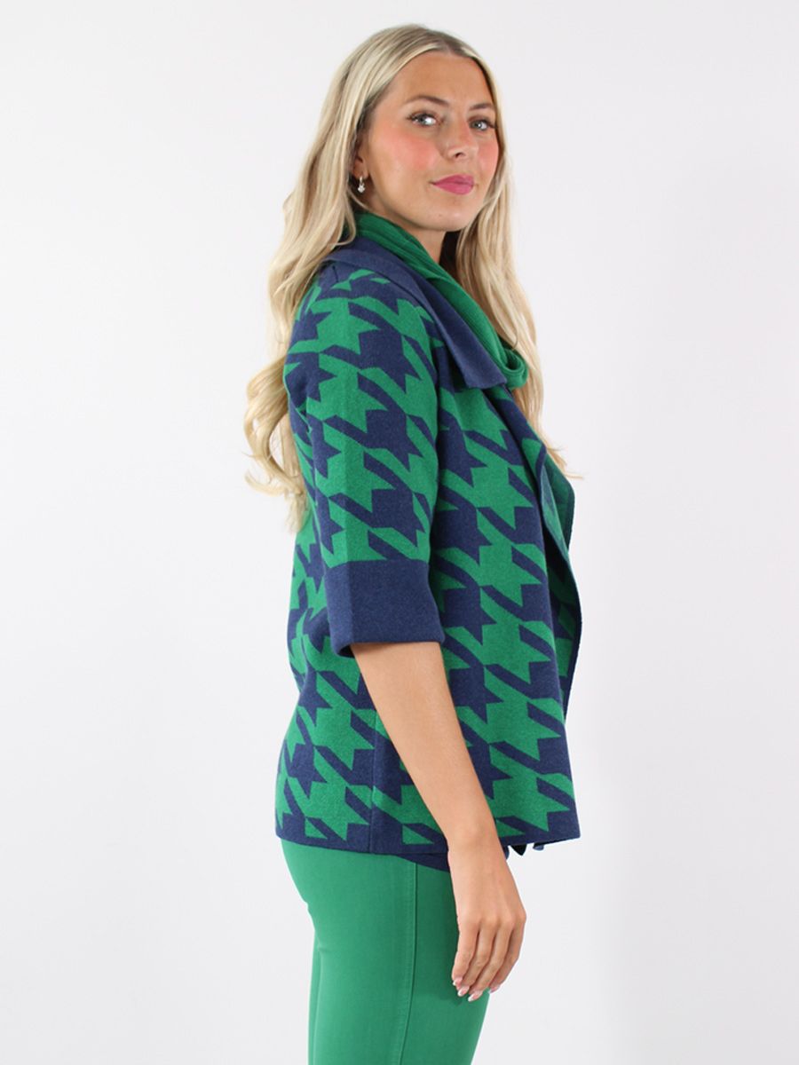 Collared Patterned Cardigan 7190