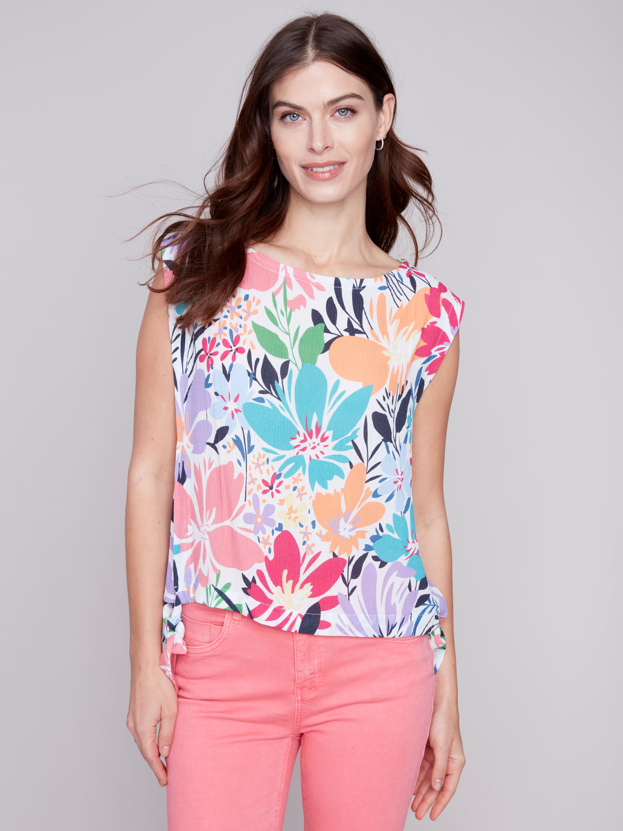 Sleeveless Top With Cord At Sides C4485RP/083A