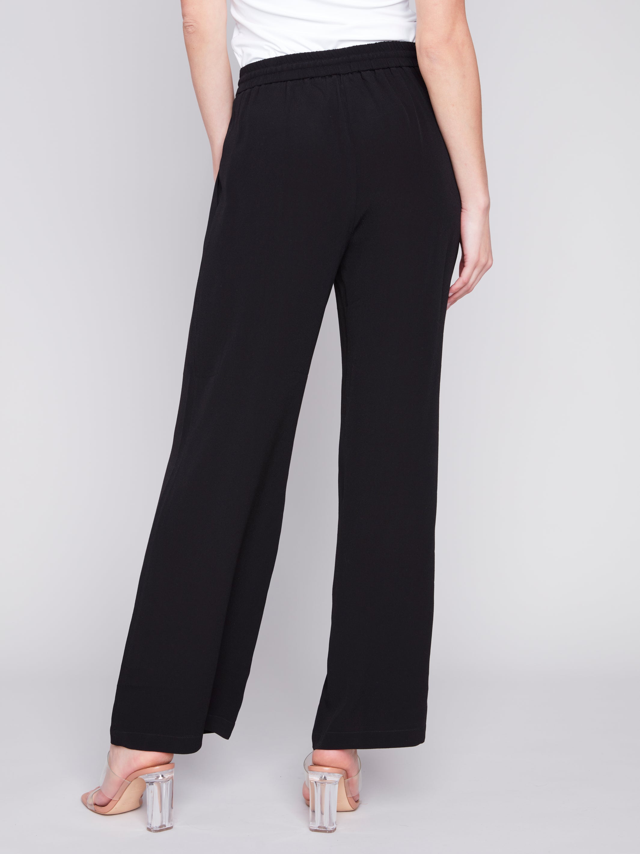 Solid Crepe Elastic Wasit Pull On Pant C5493/866B