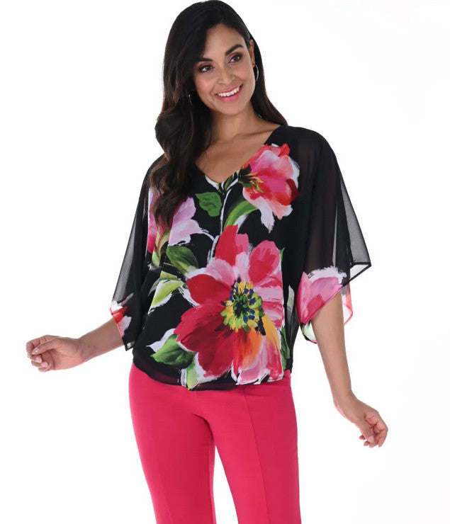 Floral Chiffon Top Style 246186
