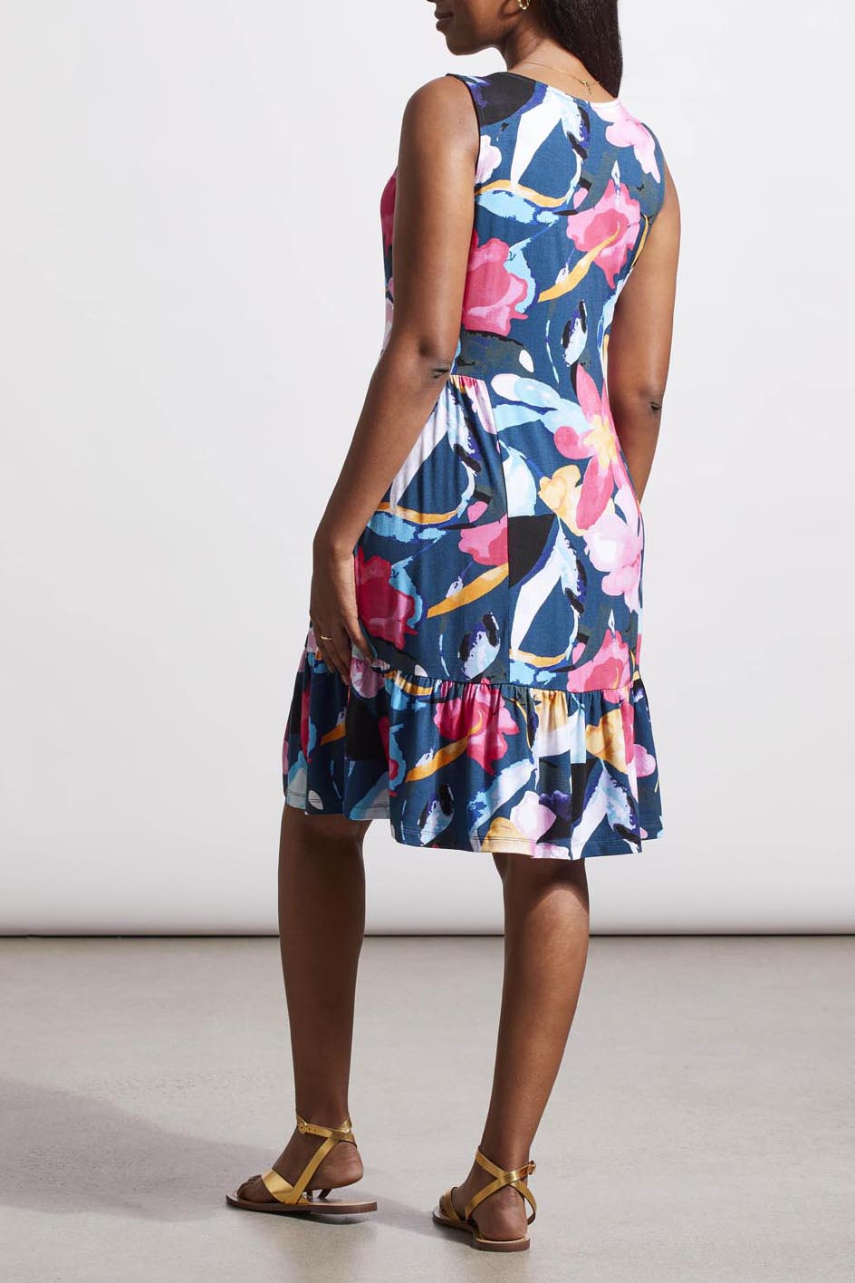 Sleeveless V Neck Dress 1340O-3457