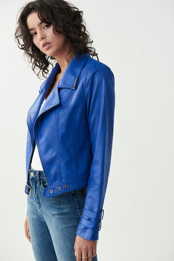 Faux Leather Moto Jacket Style 221913