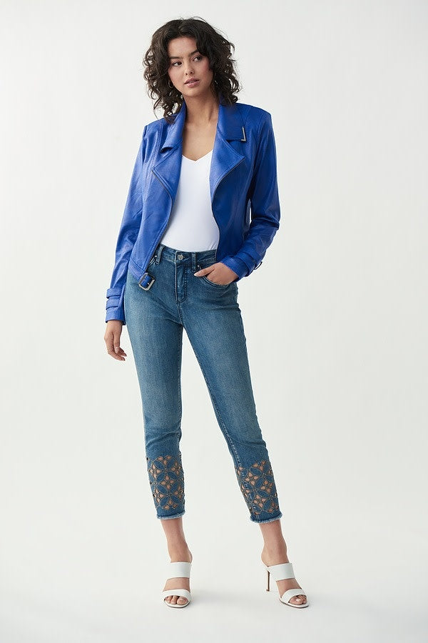 Faux Leather Moto Jacket Style 221913