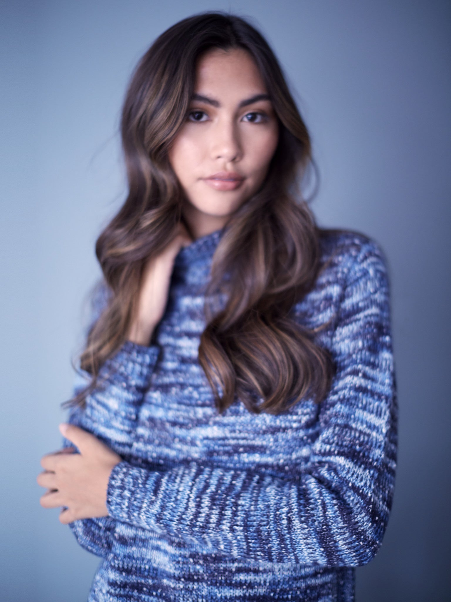 Funnel Neck Round Hem Sweater 2387