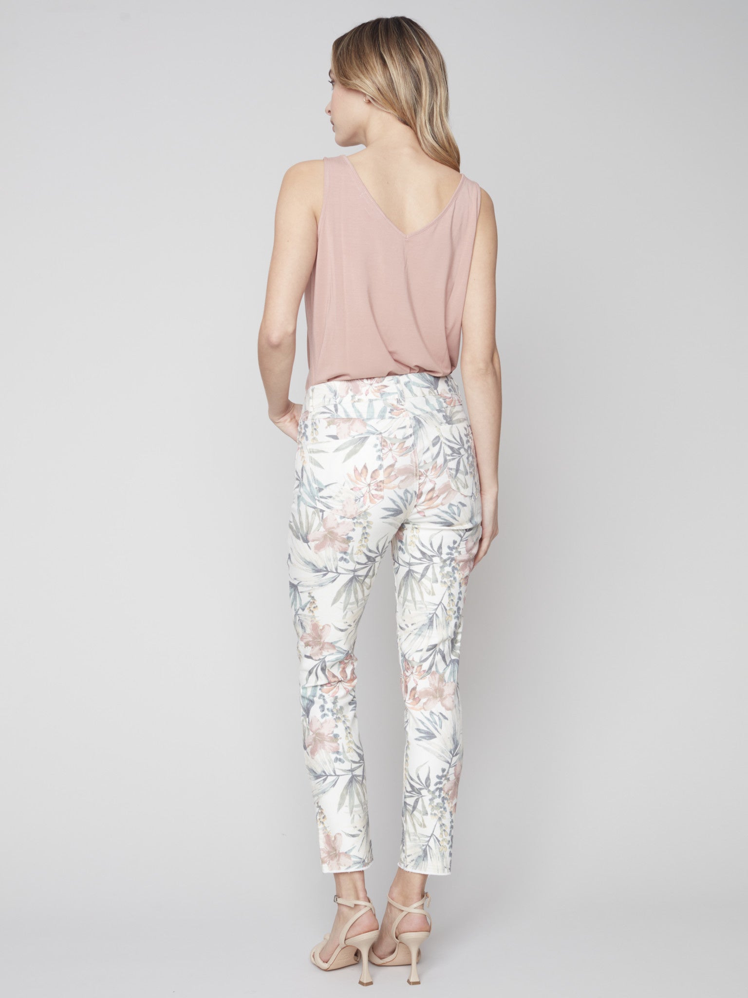 Printed Twill Split Hem Pants Style C5139