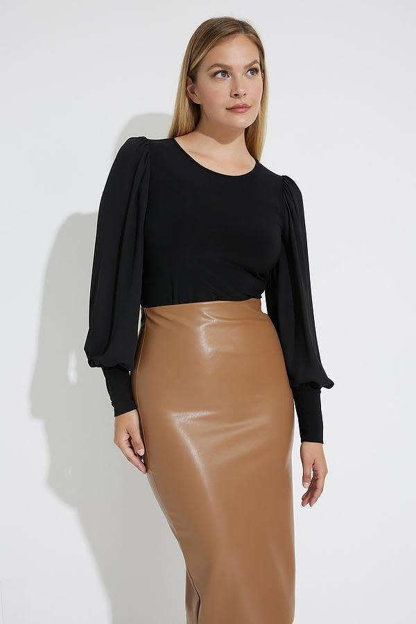 Faux Leather Pencil Skirt Style 223310