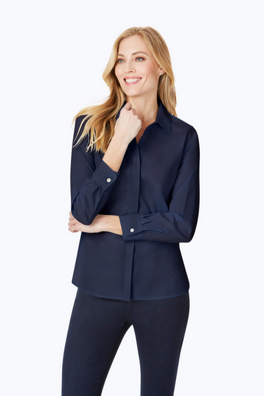 Non Iron Kylie Blouse Navy 187961332