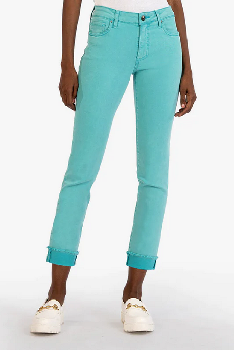 Kut From The Kloth Amy Straight Leg Crop Jeans (Spearmint)
