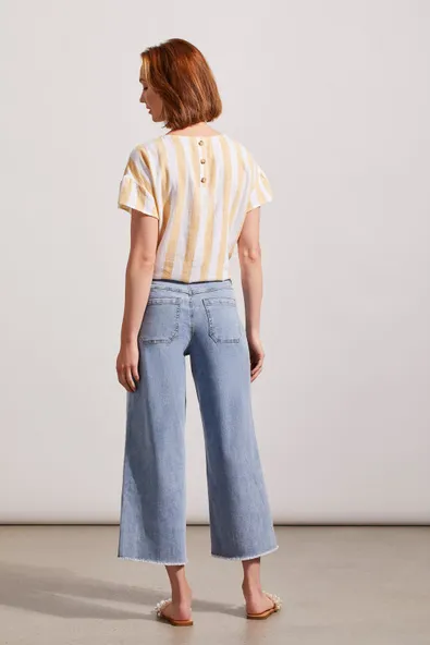 Audrey Wide-Leg Buttoned Jeans 7741O